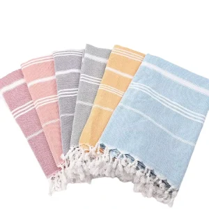 Factory Cotton Beach Towel With Tassel Private logo