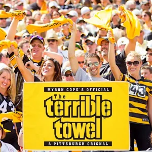 Factory Custom 100% Polyester Microfiber Slogan Rally Towel Sublimation Printing Rally Towel Custom Logo Terrible Towel