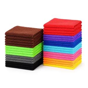 Factory Custom 30x30cm Super Absorbent Edgeless Microfiber Towel Quick Drying Square Cleaning Cloth for Car Kitchen