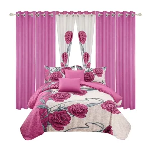 Factory Custom 3pcs 10pcs 15pcs 24pcs 30pcs Home Textile Printed Sheet Set Cotton Touch Bedspread Set Luxury Curtain Bedding Set