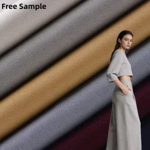 Factory Custom 97% Cotton 3% Spandex Brushed Solid Color Suit Fabric Woven Fabric for Trousers Stretch Cotton Fabric