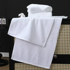 Factory Custom Absorbent Thickened Luxury Plain 100% Cotton Dobby Bath Towels & Tub Mats Set