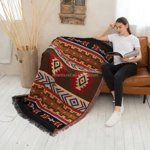 Factory Custom Cartoon Anime Tapestry Jacquard Cotton Polyester Tapestry Knitted Woven Blanket Thread Throw