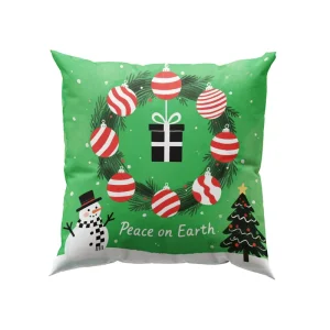 Factory Custom Design Christmas Cartoon Throw Pillow Cover 100% Cotton Filling for Sofa Living Room Home Decoration