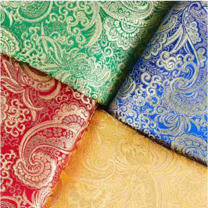 Factory Custom Design High Quality Brocade Elastane Floral Satin Jacquard Woven Fabric 100% Polyester Clothing Curtain