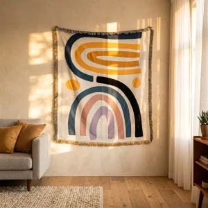 Factory Custom Design Patterned Warp Tapestry Jacquard Throw Blanket Eco-Friendly Four Seasons Use Personalized Home