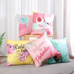 Factory Custom Design Square Throw Pillow Covers Linen Polyester Digital Sublimation Printed Home Sofa Cushion Covers