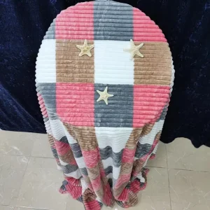 Factory Custom Knitted Ribbed Striped Printed Flannel Fleece Throw Blanket OEM ODM Large King Size Sofa Bed Four Seasons
