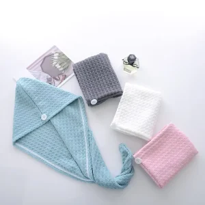 Factory Custom Logo Microfiber Hair Waffle Towels for Curly Long&Thick Hairs Turban Head Wrap