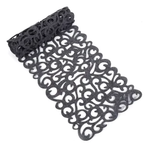 Factory Custom Made Eco Friendly Table Decoration Mats Laser Cut Rectangle Felt Table Runner