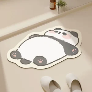 Factory Custom Modern Bathroom Floor Rug Anti Slip Mat Animal Print Design Washable Customizable Absorbent Fast Drying Bath Mat