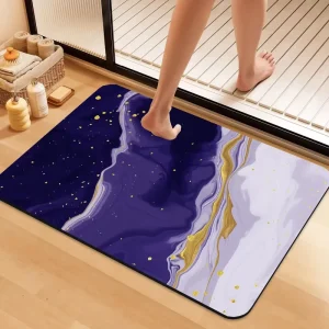 Factory Custom Non-Slip Water-Absorbing Carpet Rubber Door Mat Diatom Mud Bathroom Mat Set Non-Slip Bath Mat