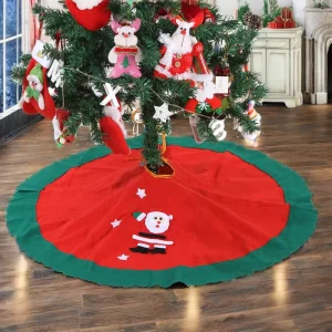 Factory Custom Non woven Fabric 93cm Christmas Tree Skirt Gift Set Apron Pendant Package Holiday Decorations