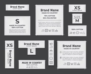 Factory Custom Satin Garment Neck Brand Logo Fabric Labels Wash Size Decorative End Fold Labels Silk Screen Printing