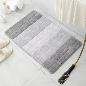 Factory Custom Size Eco Friendly Rubber Backing Modern Design Bathroom Mats Water Absorbent Anti Slip Rug