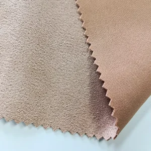 Factory Custom Smooth Thick 280GSM 96%Polyester 4%Spandex Knit Stretch Suede Velvet Scuba Fabric For Coat Jacket