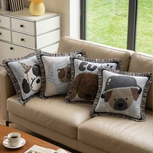 Factory Custom Tapestry Pillows with Tassel Jacquard Woven Fabric Throw Cushion for Sofa Bed Home Decoration