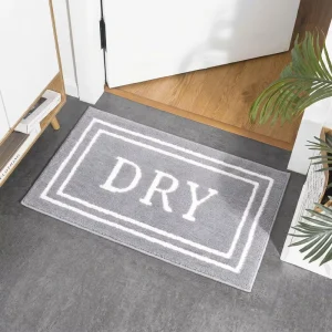 Factory Customizable Tufted Absorbent Bathroom Mat Polyester Non slip Bath Mat Quick drying Machine Washable Door Mat