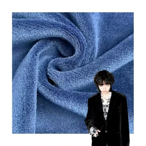 Factory Customizable Velvet Solid Fabrics Weft Knitted Brushed Velvet Stretch Fabric for Garment