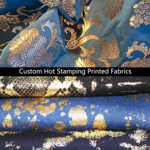 Factory Customization Metallic Pattern 100Polyester Fabric Foil Hot Stamping Chiffon Fabrics for Clothing