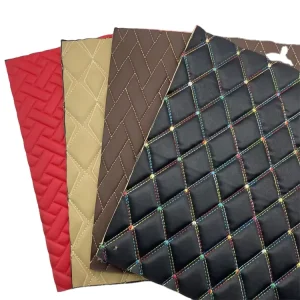 Factory Customization Synthetic Leather For Car Seat Mesh Fabric PVC Leather Stretch Blackout Outdoor Home Textile