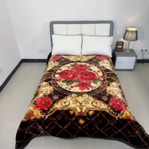 Factory Customize Korean Modern Double Layer Two Sides Patterns Embossed Polyester Raschel Super Soft Cloudy Blankets