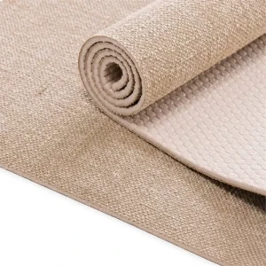 Factory Customize Natural Rubber Eco Jute Cotton PVC 5mm Yoga Mat Tear Resistant Eco friendly for Home Gym Fitness Exercise