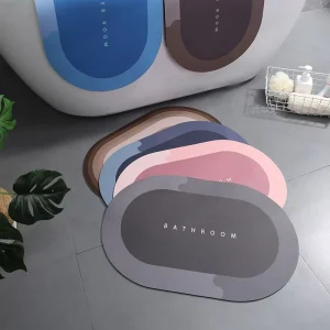 Factory Customize Water Drying Super Absorbent Non Slip Diatomite Diatom Bathroom Bath Mats Stone Bath Mat for Bathroom