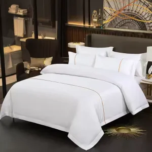 Factory Customized Bed Sheet Set Hotel Bed Linen 100% Cotton Bedding Set White Hotel Flat Sheet Set