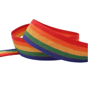 Factory Customized High Quality rainbow Polypropylene Webbing Gift Wrapping Belt Luggage Binding Belt Dyed Webbing