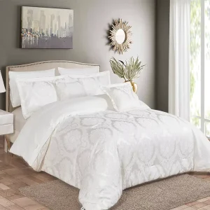Factory Customized Jacquard Microfiber Bed Comforter Set Floral Pattern Hand Woven Technique