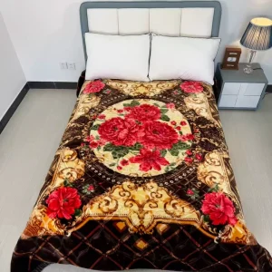 Factory Customized Korean Modern Double Layers Two Sides Patterns Embossed Soft Polyester Raschel Blankets