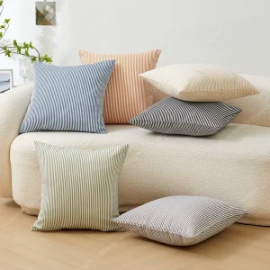 Factory Customized Modern Luxury Home Pillow Case Cover Outdoor Waterproof Fabric Stripe Printed Throw Pillow Cases Cushion