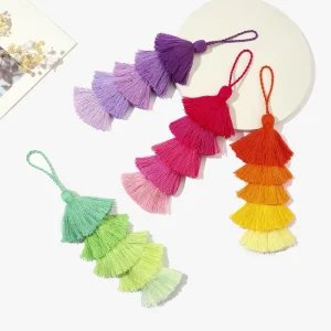 Factory DIY Colorful Cotton Thread Full Five layer Tassel Clothing Accessories Flower Bouquet Hanging Tassel Pendant Tassel