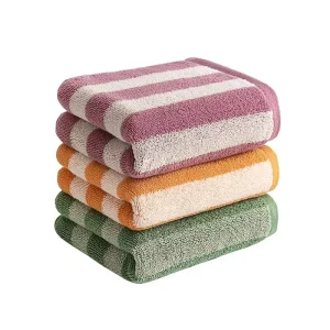 Factory Design 100% Cotton Terry Stripe Striped Absorbent Yarn Dyed Swimming Face Hand Bath Beach Towel Towels