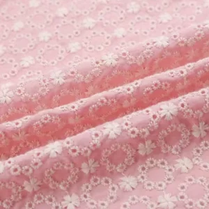 Factory Direct 100% Cotton Breathable 3D Flower Floral Embroidery Fabric for Accessories and Apparel