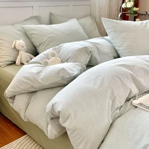 Factory Direct 100% Organic Cotton Bed Sheet Set Bedding Set Streak Cotton Streak Duvet Covers