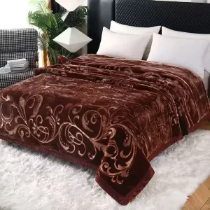Factory Direct 100% Polyester Double Queen Size Raschel Blanket American Cloud Flannel Coral Fleece Mink 8kg Portable Winter Bed