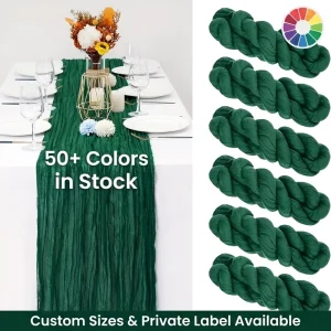 Factory Direct 100% Polyester Gauze Cheesecloth Table Runner Bulk Price Boho Table Runners Wedding Events Banquet Home Decor OEM