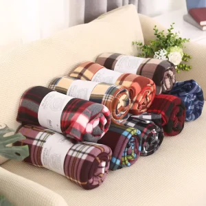 Factory Direct 100% Polyester Microfiber Buffalo Fleece Blanket Red Black Checkered Flannel Throw Warm Christmas Plaid Christmas