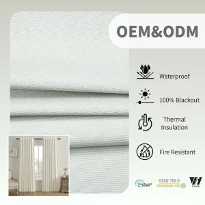 Factory Direct 100% Polyester Thermal Insulated Woven with Silicon Coating Plain Style Packaging Curtains Blackout Fabric