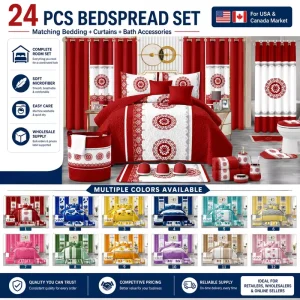 Factory Direct 24 Piece Microfiber Bedding Set King Size Complete Bedroom and Bathroom Collection