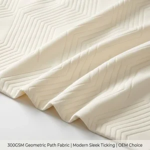 Factory Direct 300GSM Sleek Geometric Path Minimalist Ticking Jacquard Knitted Mattress Fabric for Modern Mattress Brands