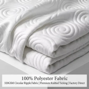 Factory Direct 320GSM Sophisticated Circular Ripple Modern Fluid Ticking Jacquard Knitted Mattress Fabric for OEM Factories