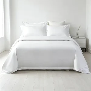 Factory Direct 60s Cotton Sateen Sheet Set 4pcs Plain Dyed White for Home Textile