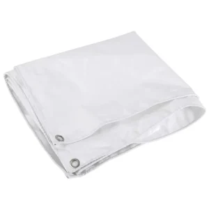 Factory Direct 700gsm White Waterproof Knitted Plain Style PVC Clothed Tarpaulin for Industrial Use