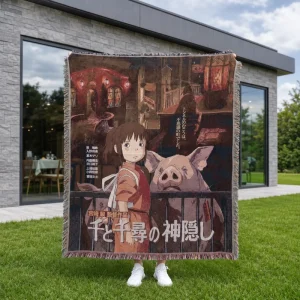 Factory Direct Anime Jacquard Woven Blanket Custom 130x160cm 4.3×5.2ft Sofa Cover Tapestry Picnic Blanket 1pc MOQ