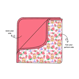 Factory Direct Bamboo Fiber Double Sided Baby Blanket 30x40cm Custom Printed Front Solid Color Back Soft Skin Friendly