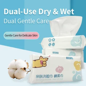 Factory Direct Biodegradable Dry and Wet Use Cotton Tissue Thick 60gsm OEKO-TEX Certified for Spa Salon