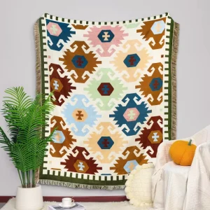 Factory Direct Custom Throw Jacquard Woven Blanket Polyester Cotton Material Tapestry Design All Season Bedding